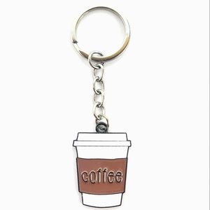 COFFEE CUP METAL KEYCHAIN CHARM BARISTA GIFT CUTE